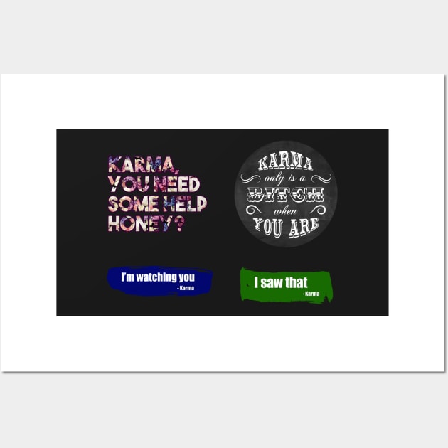 Funny karma quote stickerpack Wall Art by InkLove